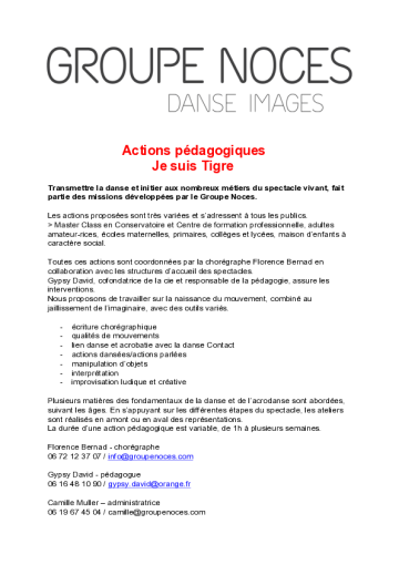 Action pédagogique // Je suis tigre